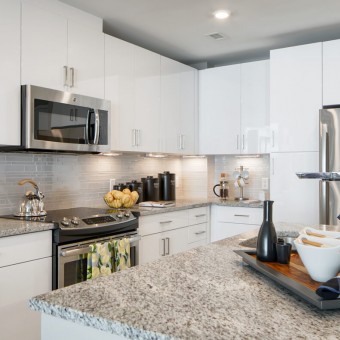 Cook and entertain in our gourmet kitchens with stone countertops, glass-tile backsplashes, and stainless steel GE®  ENERGY STAR® appliances.