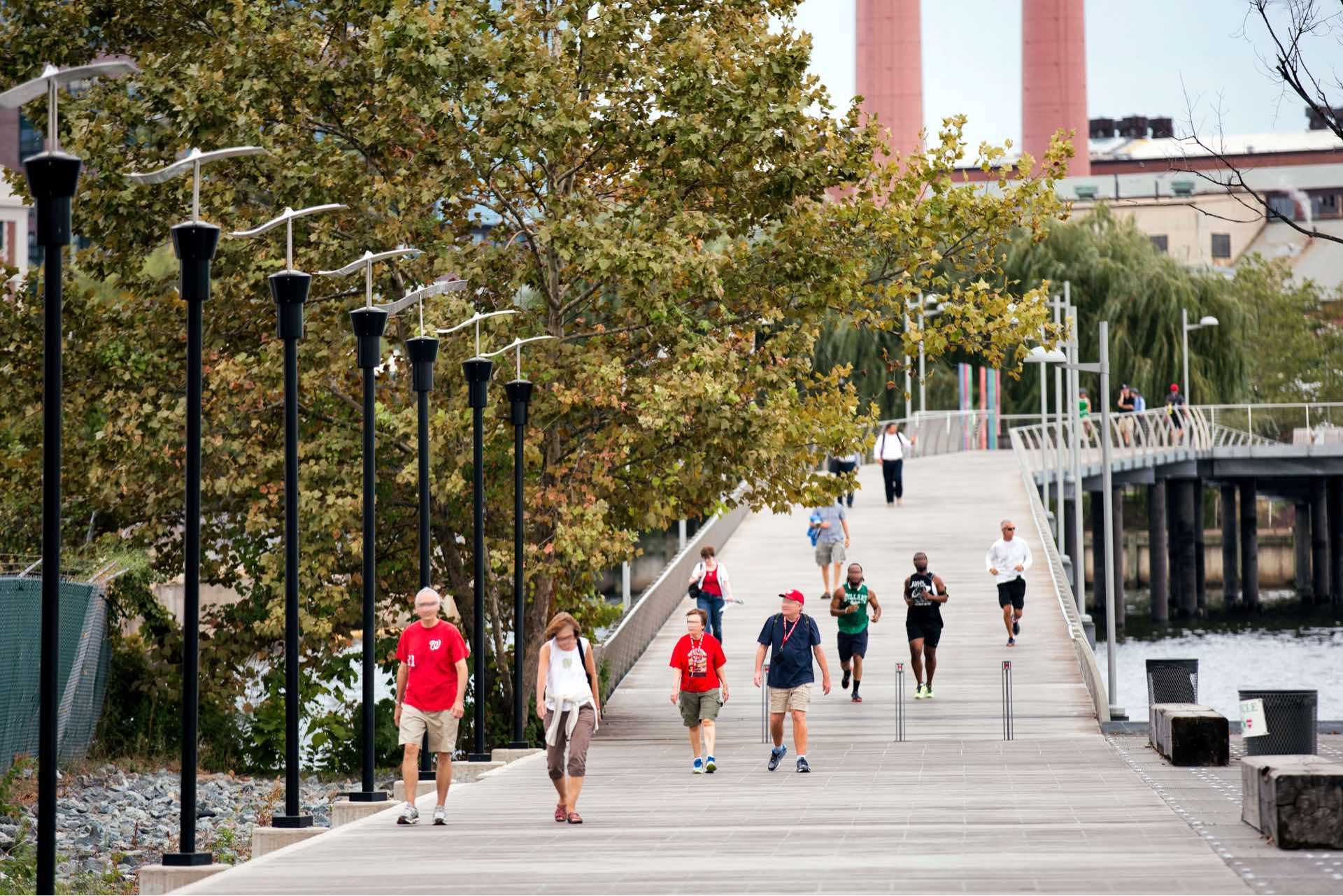 Spend your time outside along the waterfront at The Yards park.  