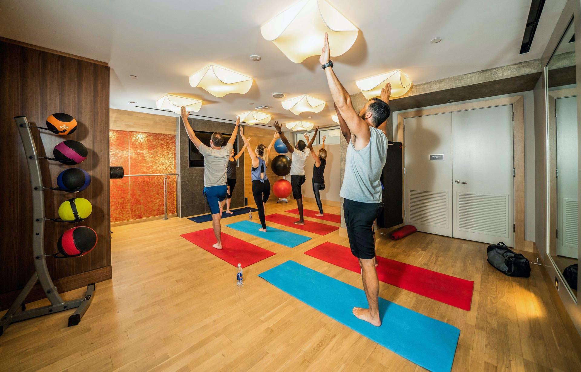 Stretch out in our expansive yoga room. 