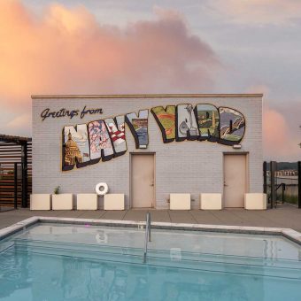 Rooftop pool designed with the aesthetic of the best resorts.