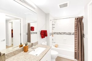 Well lit with stylish tile