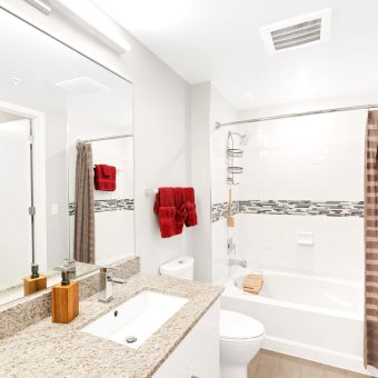 Well lit with stylish tile
